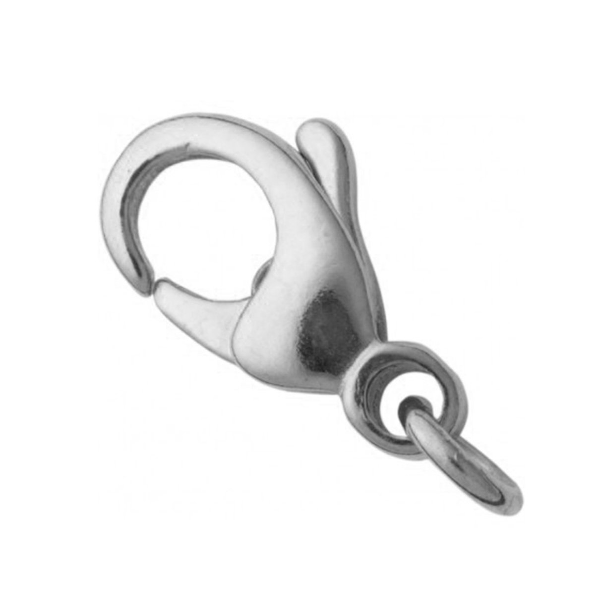 Karabijnhaak - met oog Ø 3,5 mm - 925--Sterling zilver, gerhodineerd - 11 mm