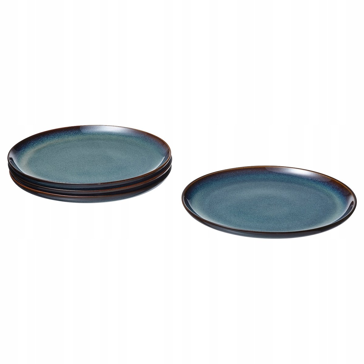 Gladelig Dinerborden Blauw 25 cm - Set van 4