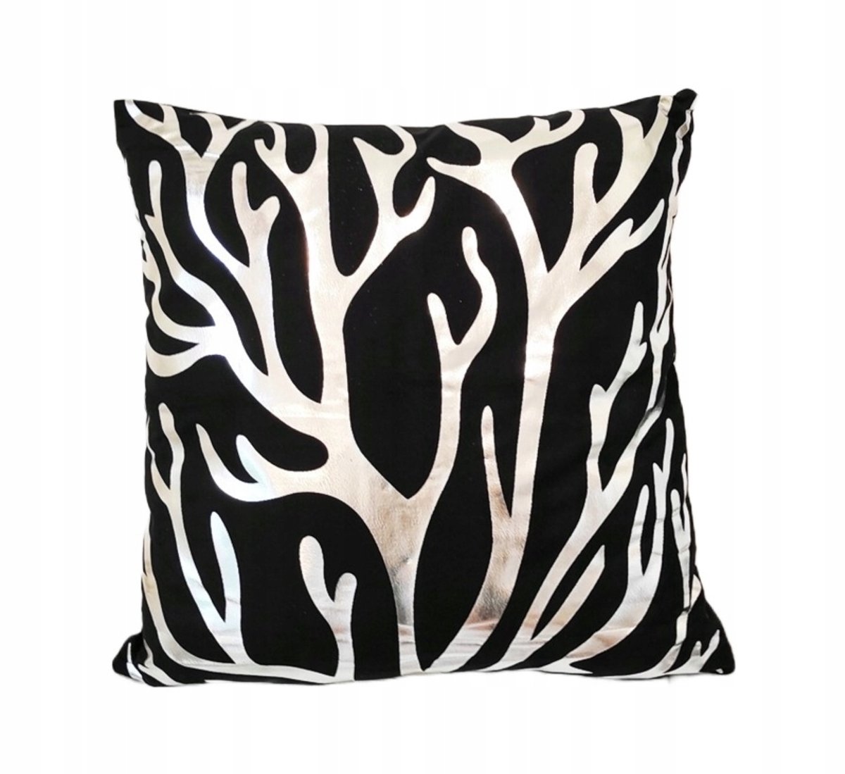 Decoratieve Kussenhoes 45x45 cm - Zwart Velours met Hoeken