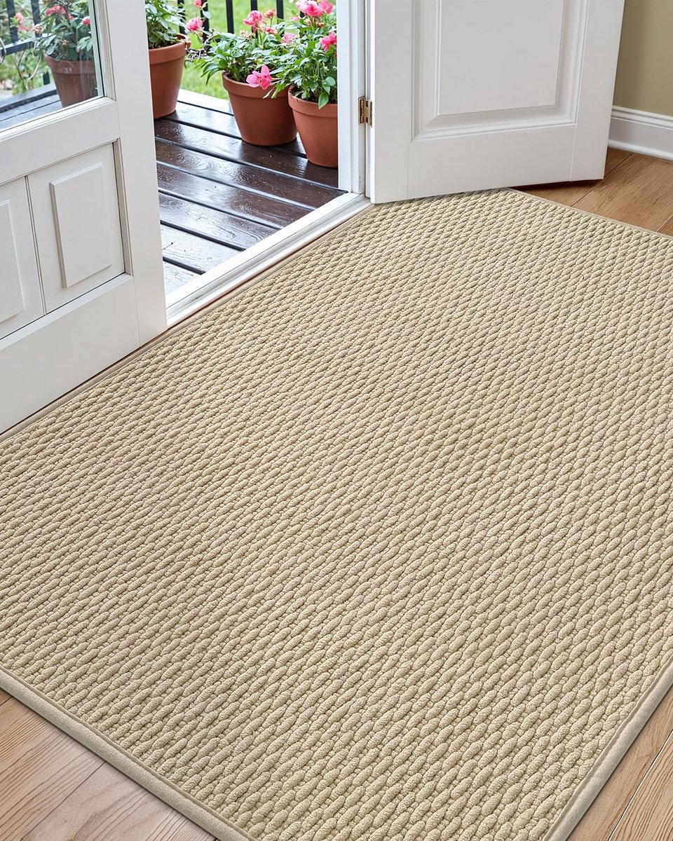 Unyqoos Zachte en Antislip Deurmat voor Binnen met Efficiënte Vuilopvang en Gemakkelijk Onderhoud Bruin
