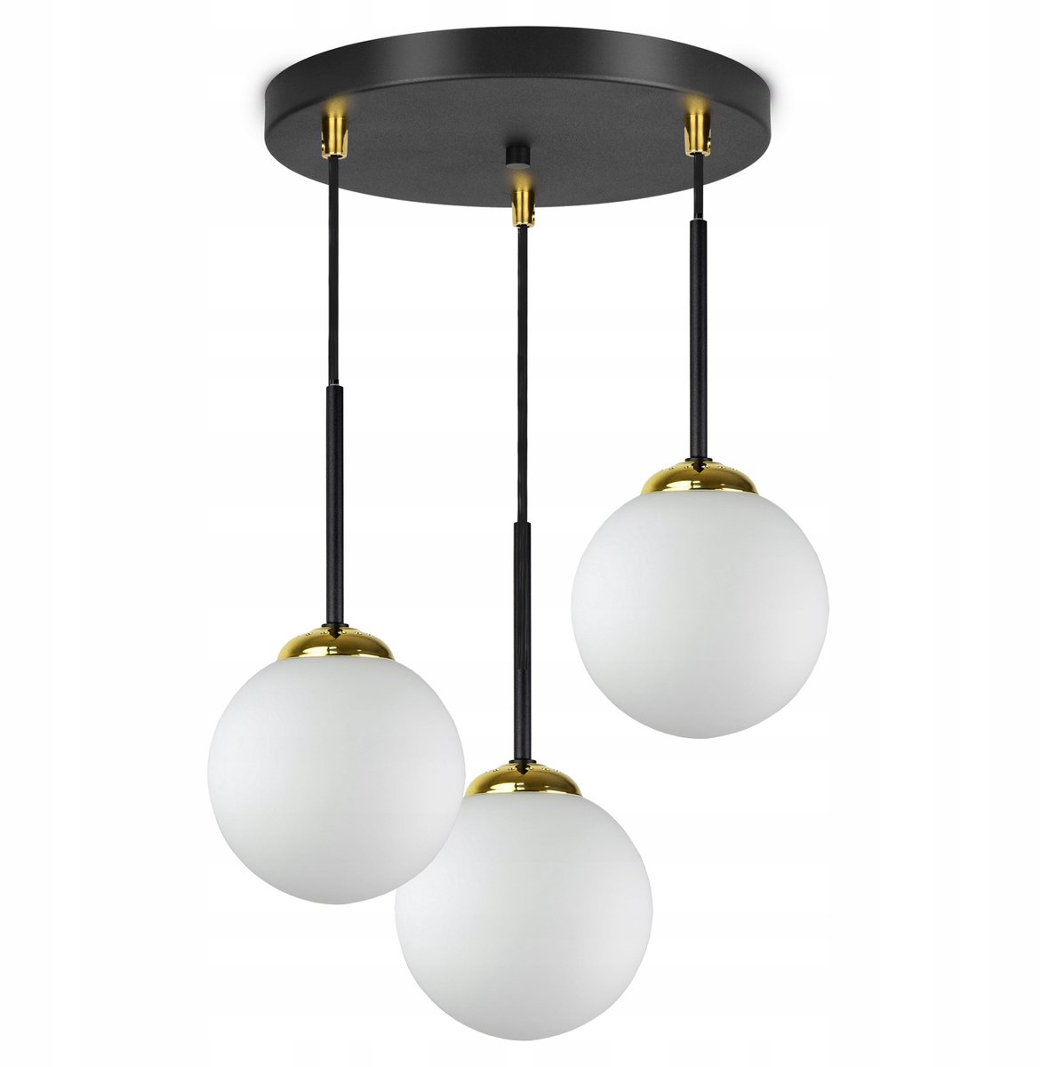 Zwarte hanglamp ASTRA-EZ3 met glazen bollen, G9 fitting