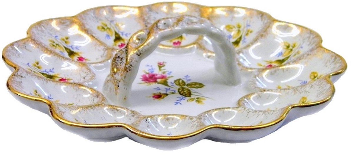 MALCER Eierdop 22 cm - Porselein met Gouden Decoratie