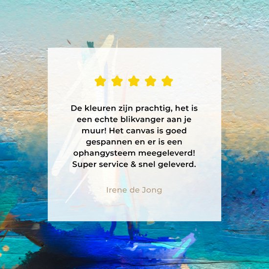 Canvas schilderij 180x120 cm - Wanddecoratie Schilderij - Olieverf - Boot - Abstract - Muurdecoratie woonkamer - Slaapkamer decoratie - Kamer accessoires - Schilderijen op canvas