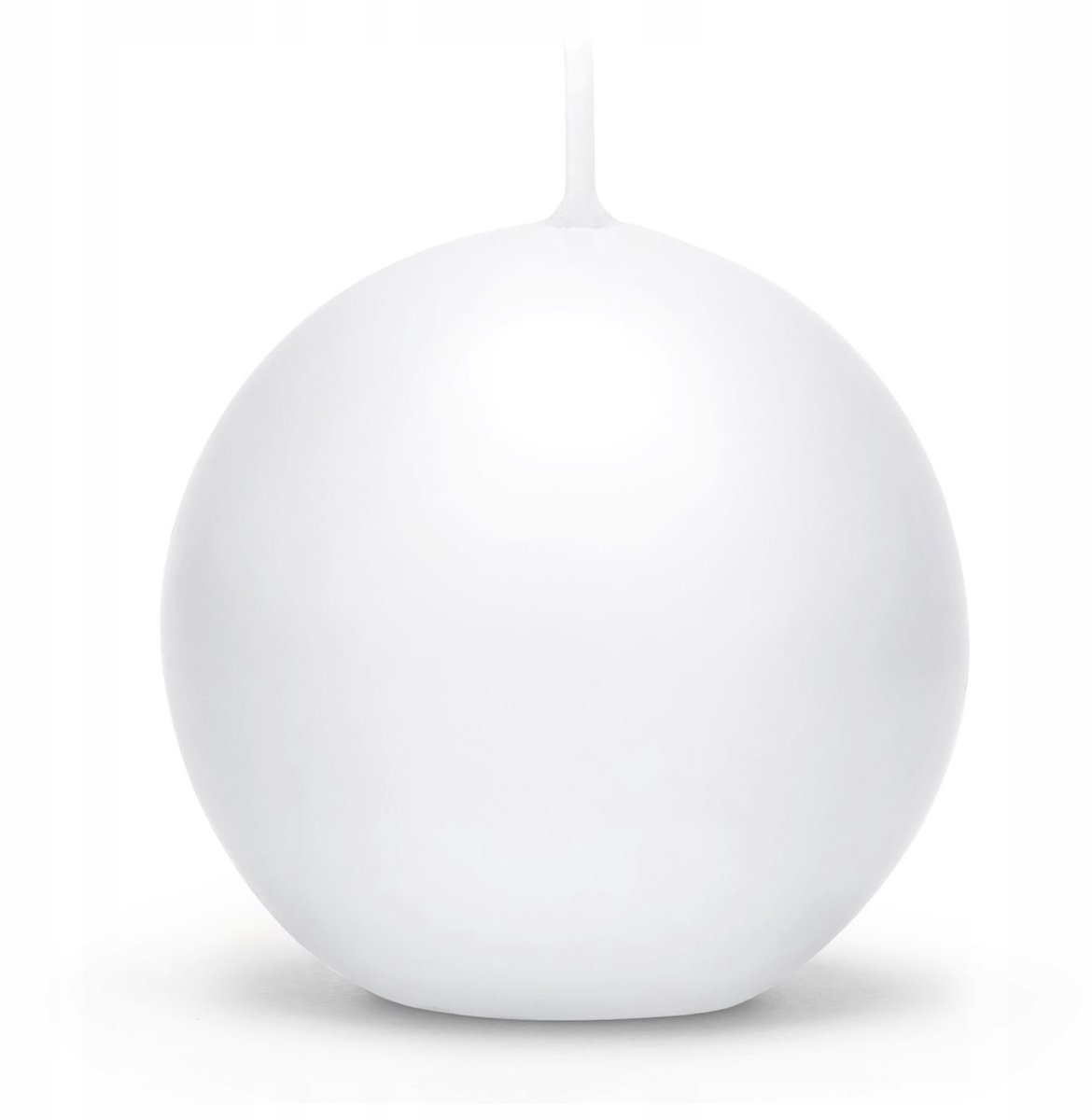 Matte Witte Bol Kaarsen 8cm - 6 Stuks voor Feesten