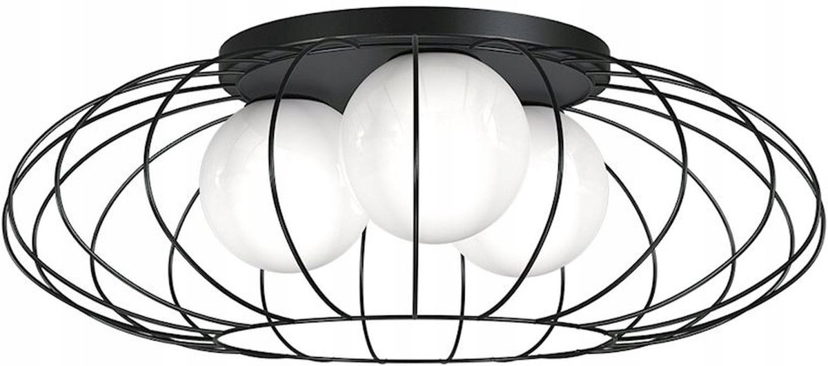 Milagro Kronos Zwarte Plafondlamp 3x E14 40W