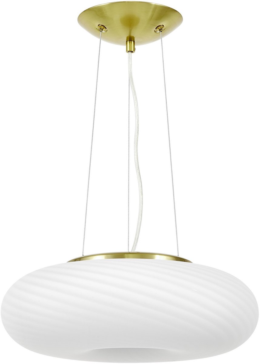 Moderne Hanglamp Monarte D38 Wit-Goud Glas LED E27