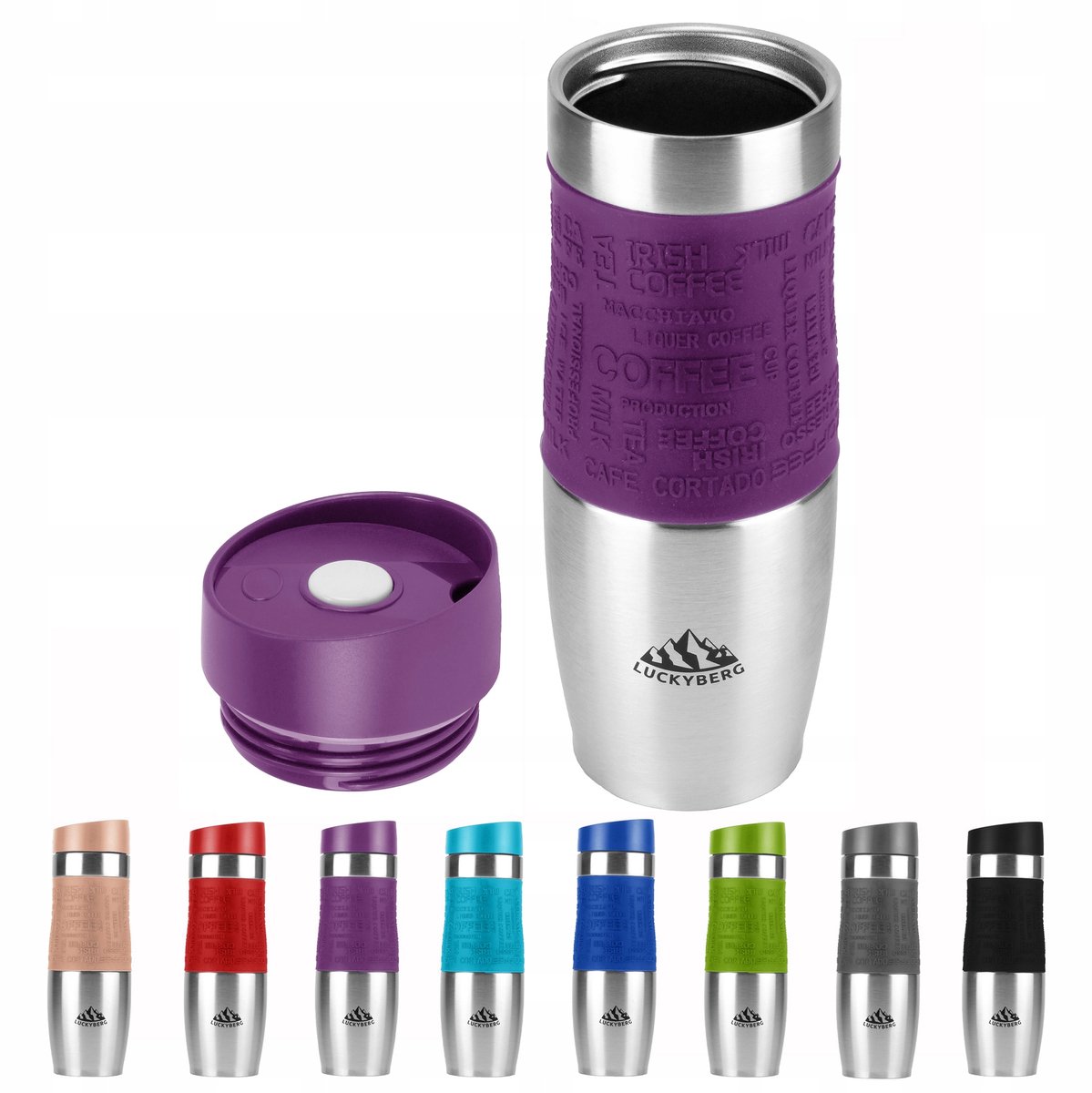LUCKYBERG Thermosbeker 480ml - RVS, 6u Warm, 8u Koud