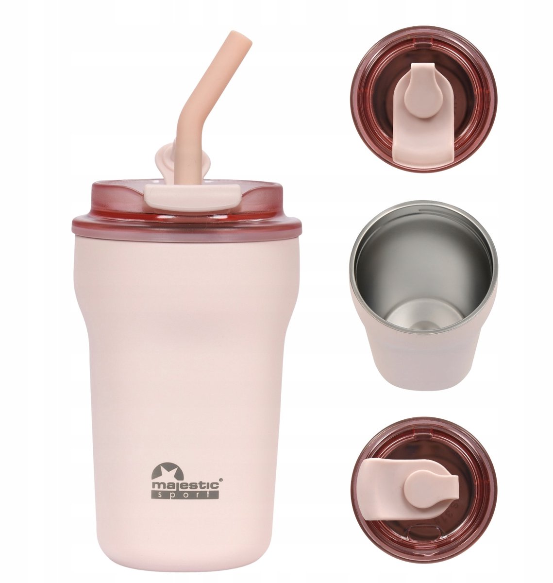 Majestic Sport Thermosbeker met Rietje - 420 ml - RVS