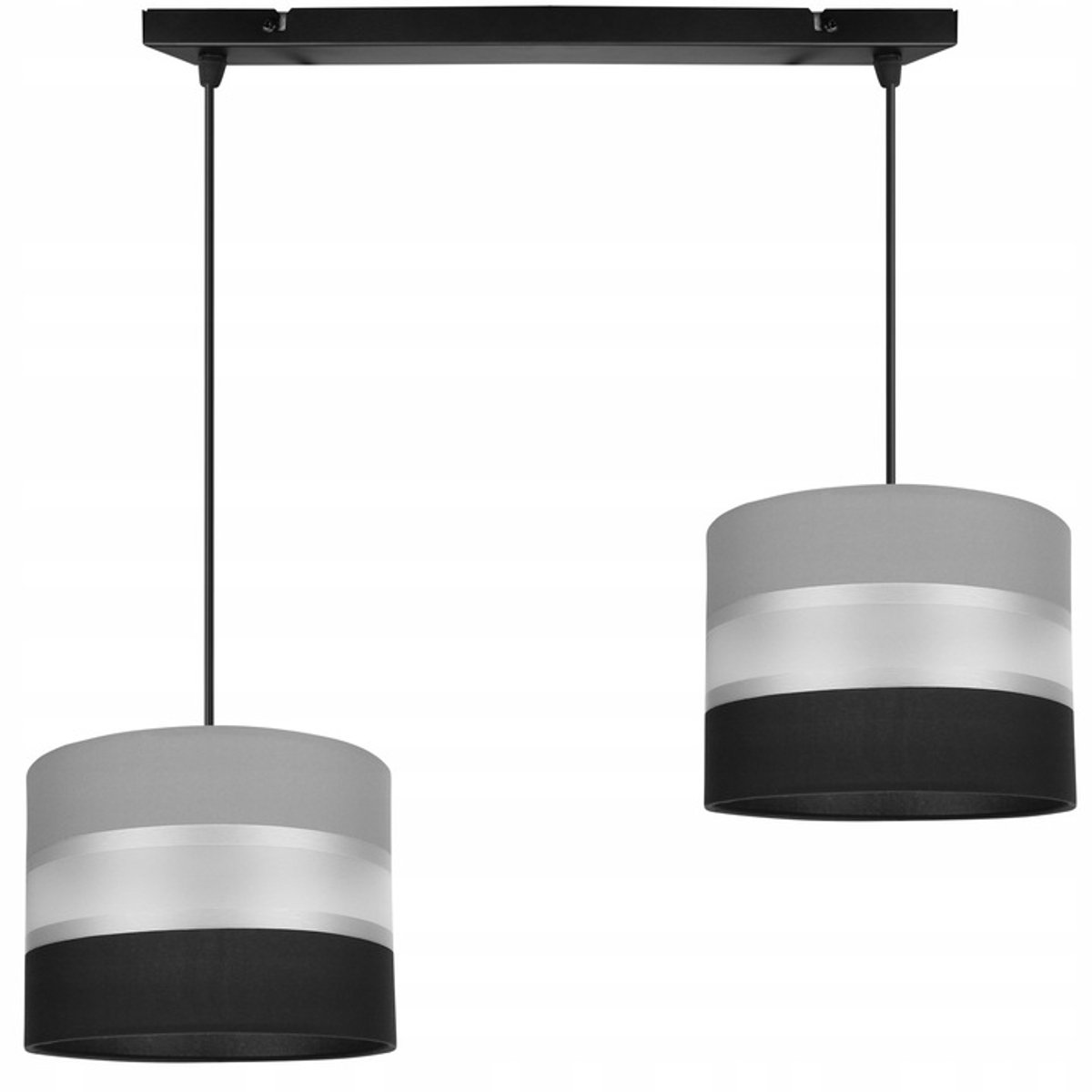 Moderne hanglamp met 2 cilinder lampenkap - Streep Design