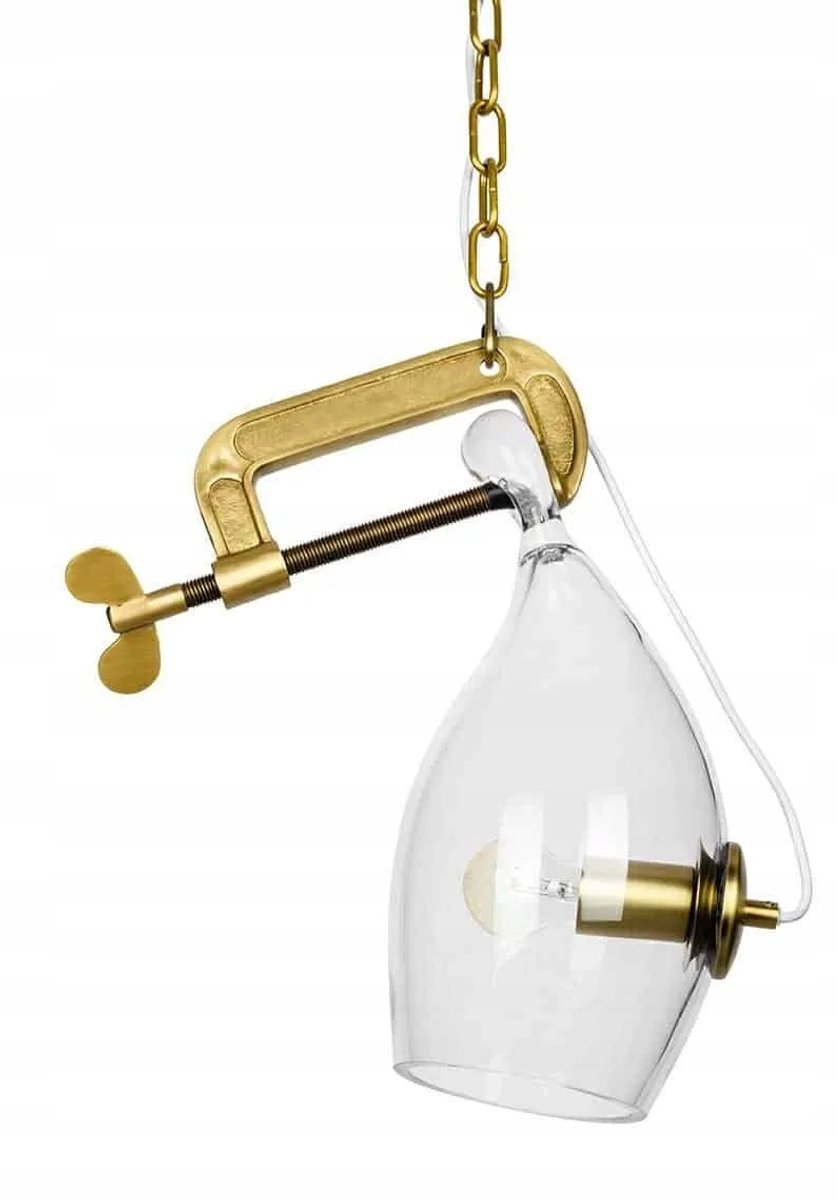 Luxe hanglamp VICE messing - metaal, glas - 1 lichtpunt E27