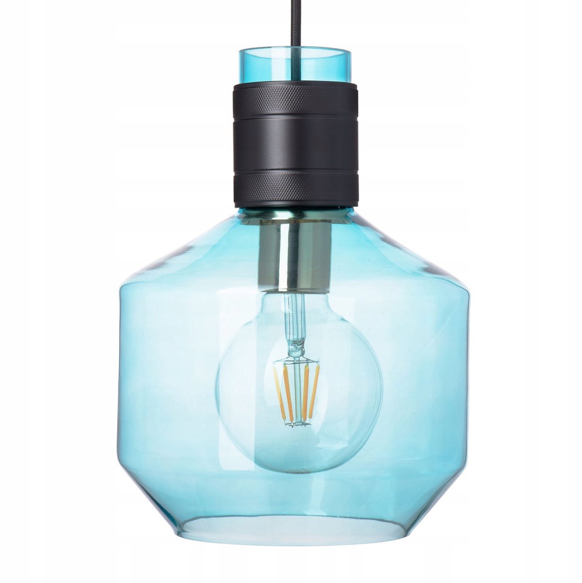 Blauwe Glazen Hanglamp WSW009 - Stijlvol en Verstelbaar