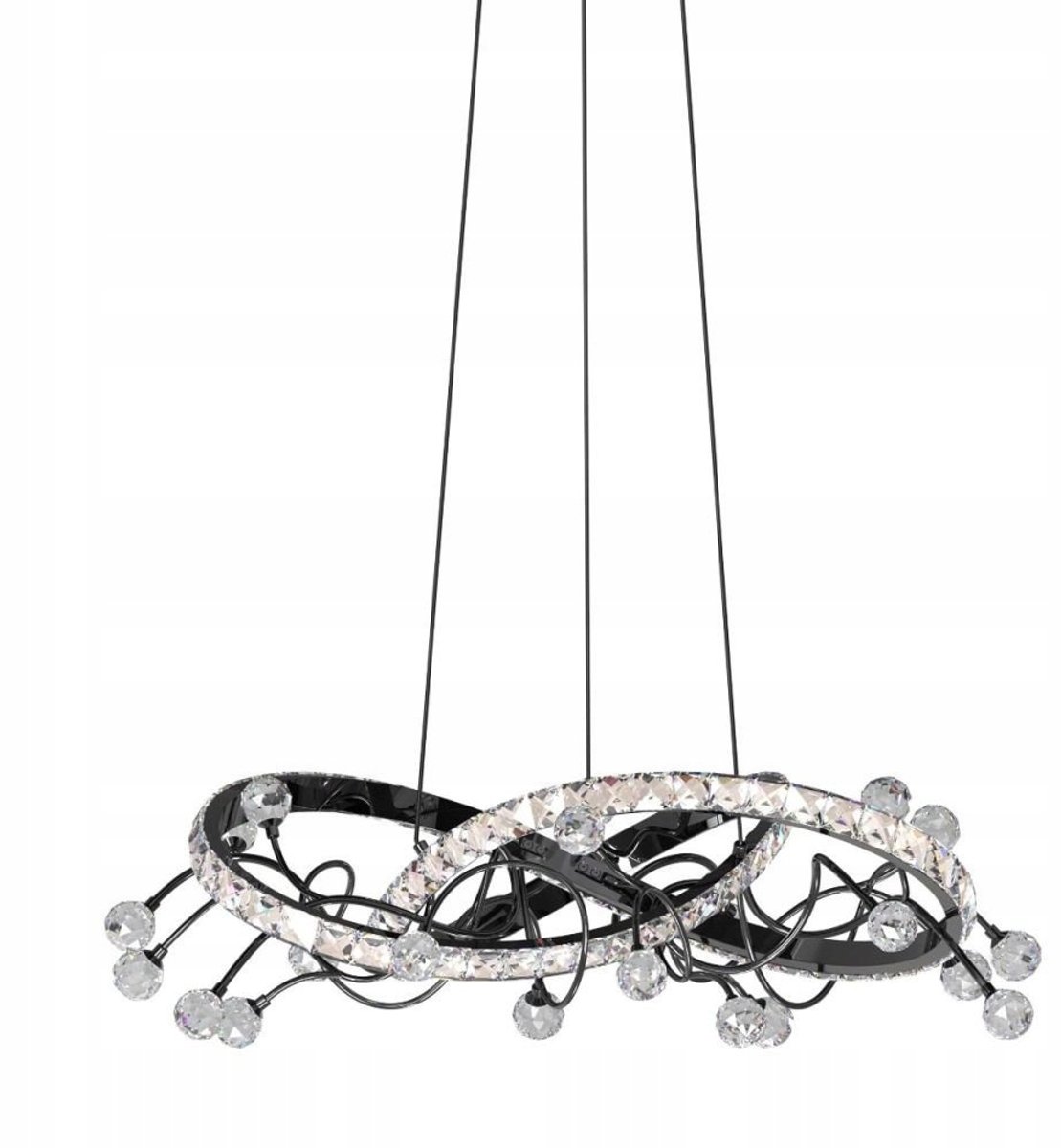 MAIA Hanglamp LED 26W Zwart/Transparant Kristal - Stijlvolle Verlichting