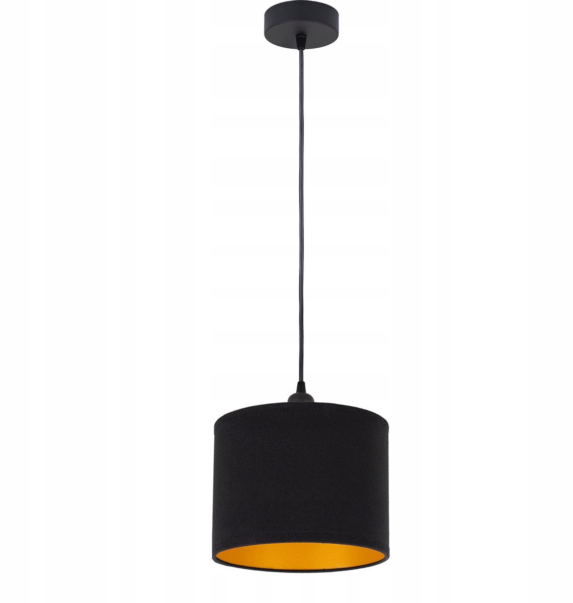 Hanglamp LOFT Mini Zwart-Goud Stoffen Kap E27