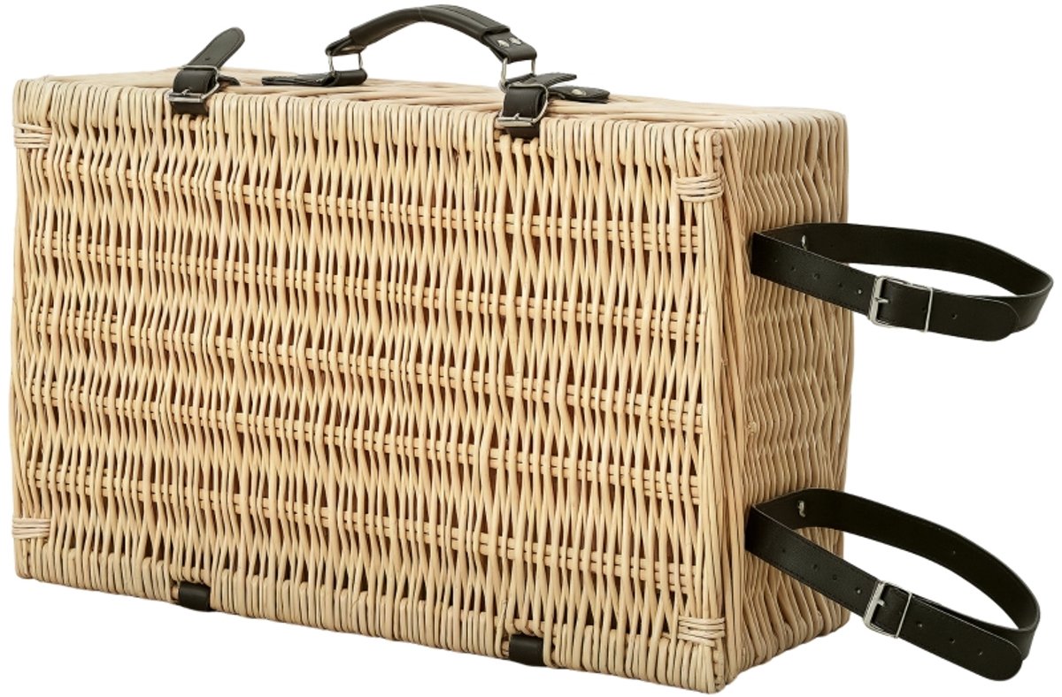 4 Persoons Picknickmand - Vintage Koffer Design - Isolatievak & Picknickdecke - voor Camping Strand