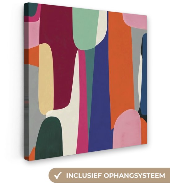 Tableau sur toile 50x50 cm - Décoration murale Formes - Rythmique - Couleurs - Abstrait - Décoration murale salon - Décoration chambre - Accessoires de chambre - Tableaux sur toile