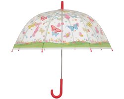 Esschert Design Paraplu voor kinderen - transparant - vlinder thema - Dia 70 cm - automatisch