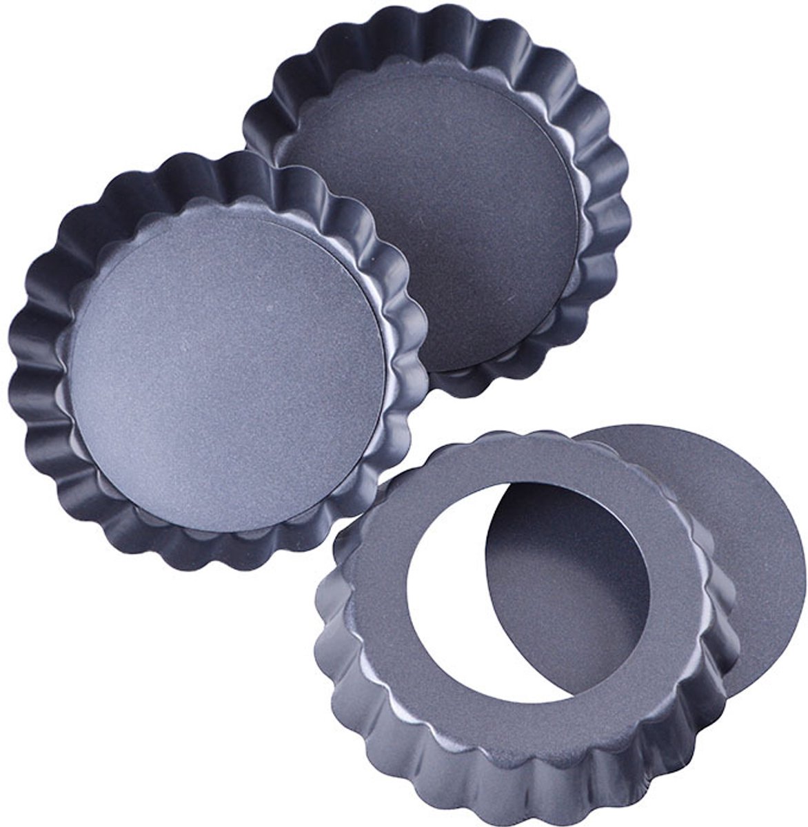 3 artikelen Springvorm - Bakvorm - Appeltaartvorm - Taartvorm - Zwart - 3 inch
