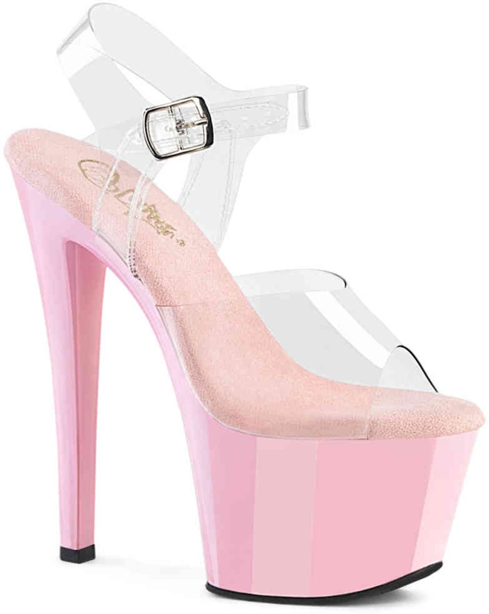 Pleaser SKY-308 Sandaal met enkelband 41 Shoes Transparant Roze