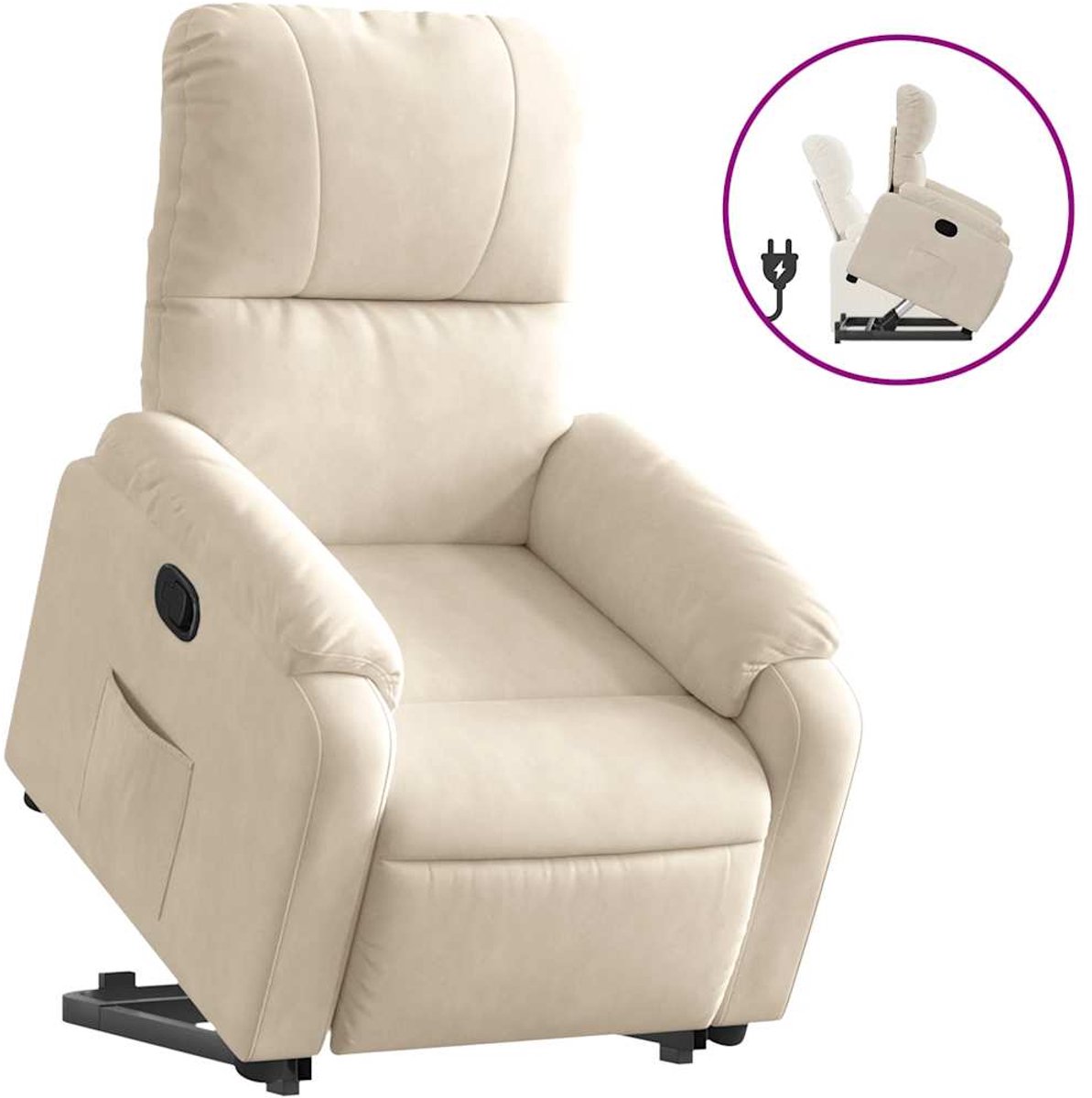 vidaXL - Sta-op-stoel - verstelbaar - microvezelstof - beige