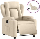 vidaXL - Fauteuil - verstelbaar - elektrisch - stof - crèmekleurig
