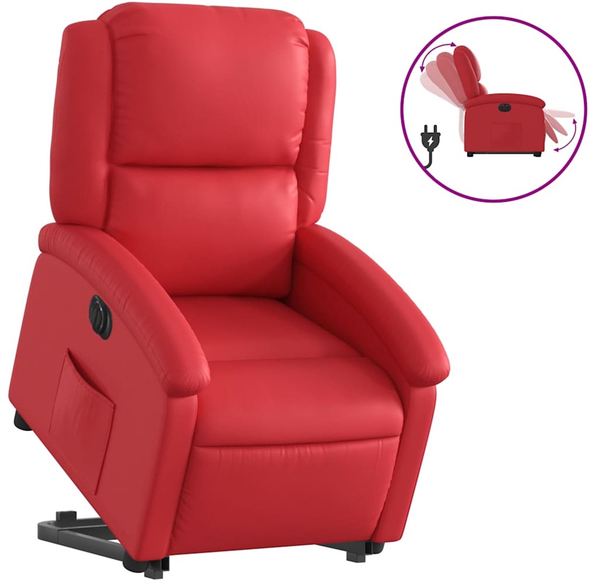 vidaXL Sta-op-stoel - elektrisch - kunstleer - rood