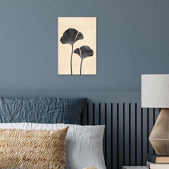 Affiche 20x30 cm - Feuilles - Minimaliste - Zwart - Posters - Décoration chambre - Décoration murale salon - Décoration murale chambre