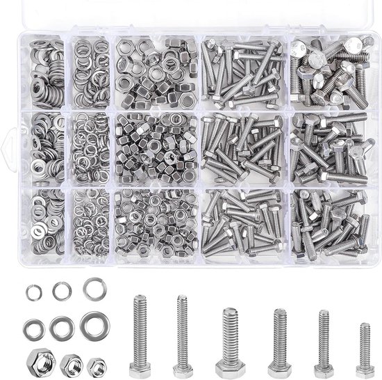 815 St. M3 M4 M5 Zelfborende houtschroeven, Assortiment set, RVS