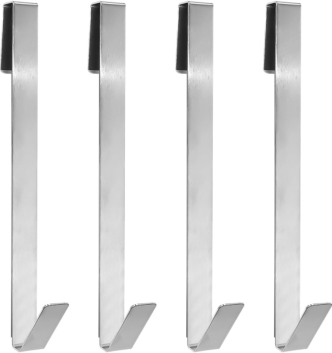 Unyqoos® Set van 4 RVS Handdoekhaken voor Douchewand zonder Boren, Geschikt voor 12 mm Gla