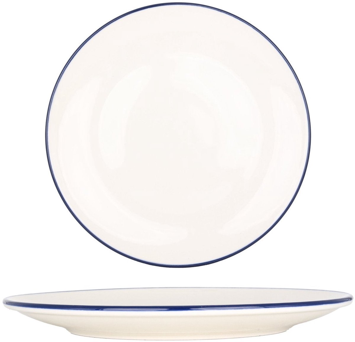 Bonna Dinerbord - Linea Blue - Porselein - 25 cm - set van 6