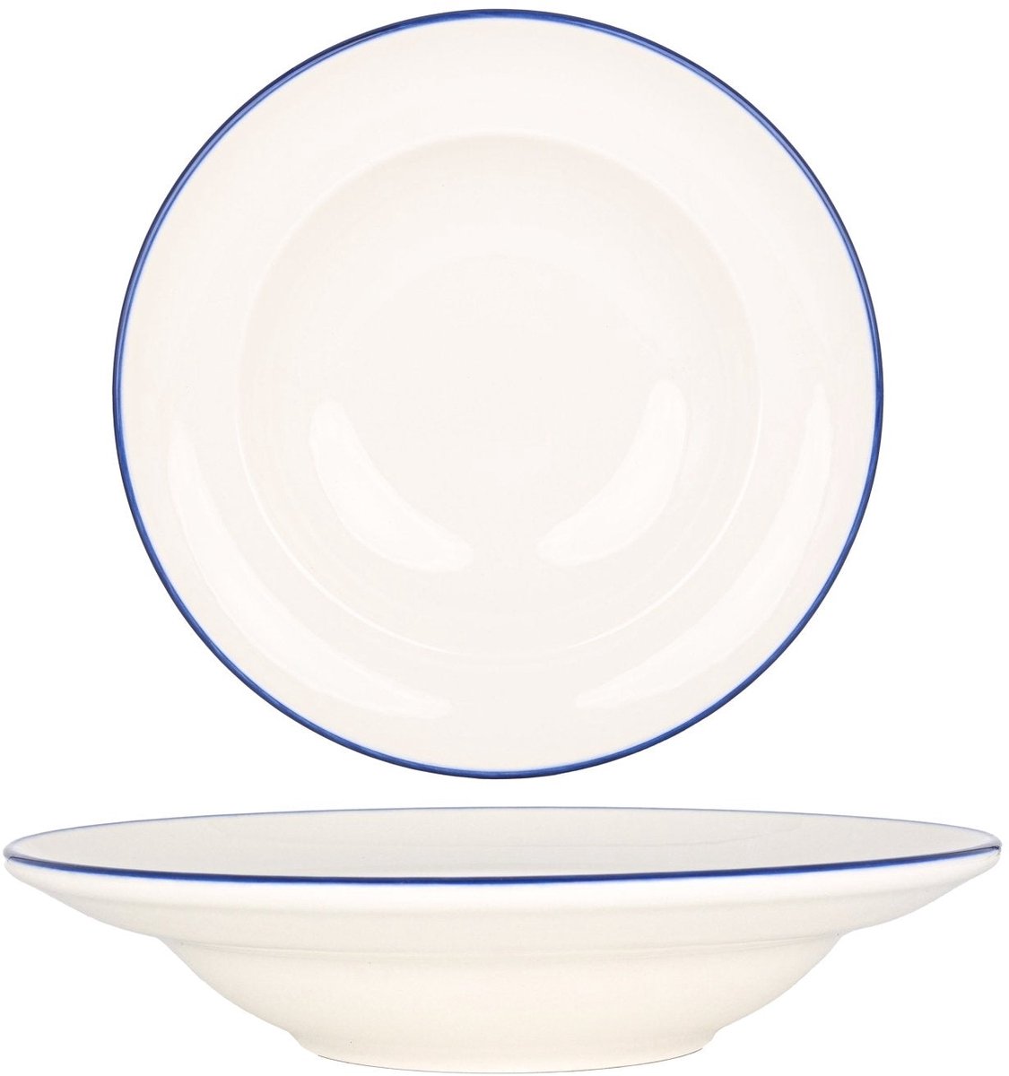 Bonna Pastabord - Linea Blue - Porselein - 24 cm (400cc) - set van 2