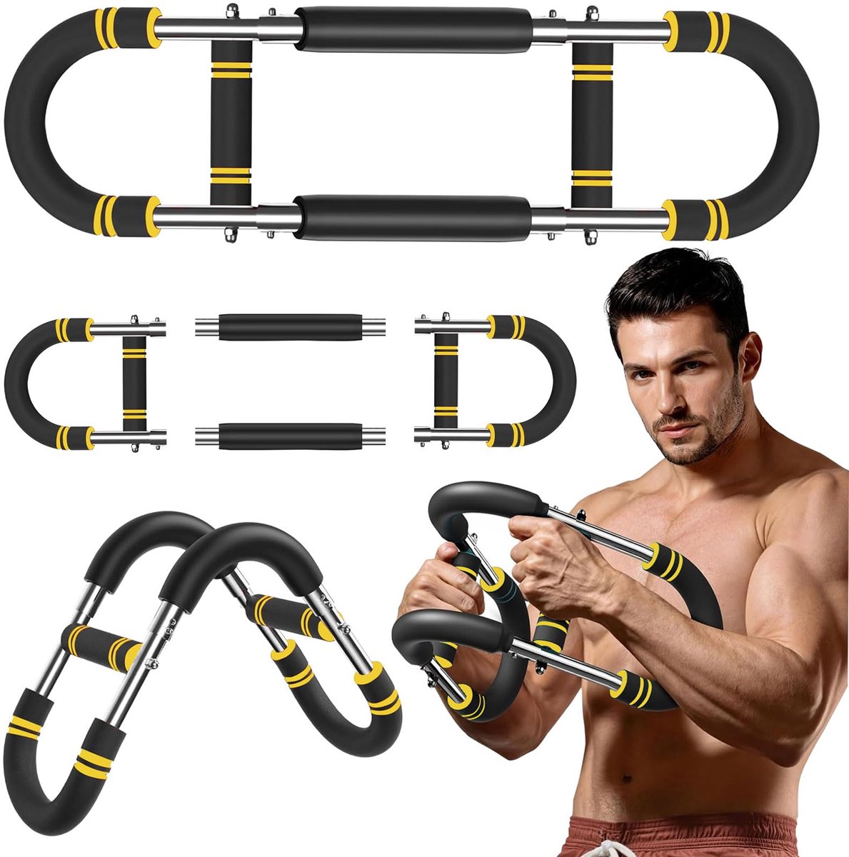 Unyqoos® Verstelbare U-vormige armtrainer voor effectieve spierkrachttraining thuis en onderweg