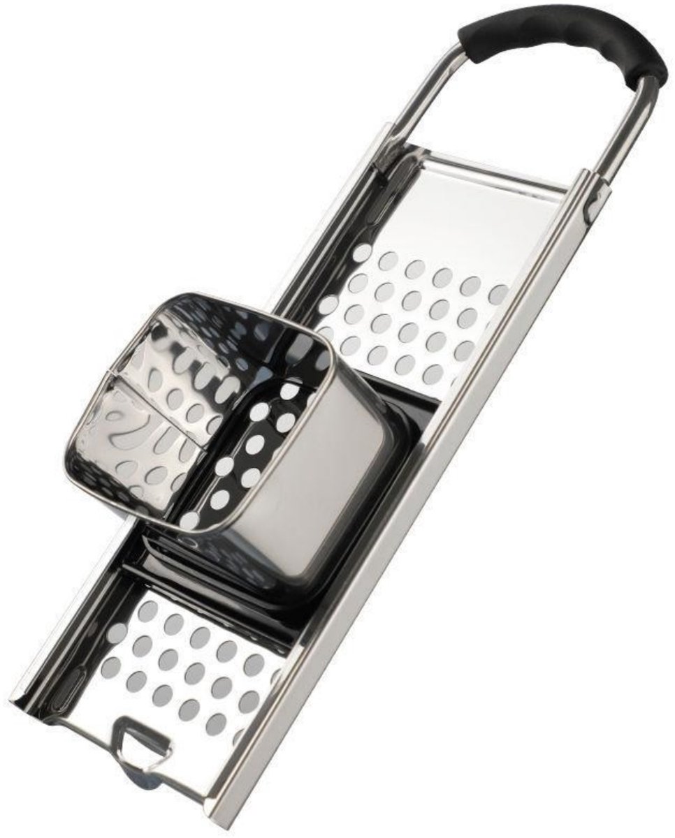 EXCITAT Snijmachine - Rasp - Roestvrij staal - Met rubberen handvat - Multifunctioneel - Perfect voor hash browns of groentestokjes