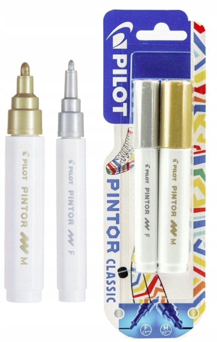 PILOT Pintor Markers goud- en zilverset - 2 stuks