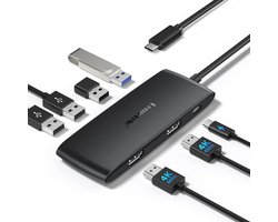Lemorele TC510 – 7-in-1 USB-C Docking Station – Dual HDMI 4K@60Hz – 100W PD Opladen – USB 3.0 & 2.0 Multiport Hub – Voor MacBook, Dell, HP & Lenovo Laptops (Zwart)