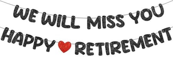 We Will Miss You Cake Topper and Banner Black - Job Change, Graduation Party Cake Decor - Going Away,Retirement,Farewell Party Decorations - Price History