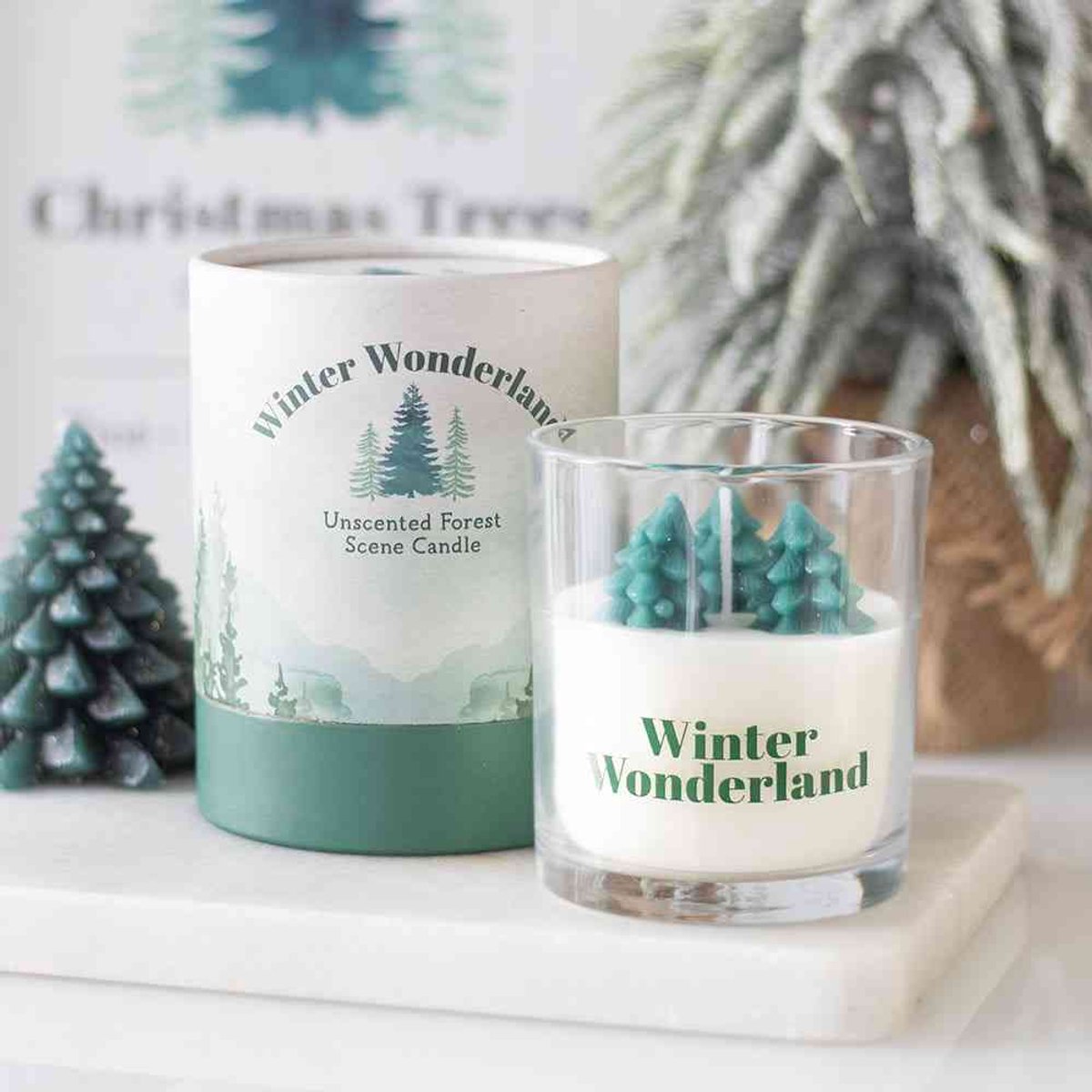 Something Different - Winter Wonderland with Tree Scene Kaars - Multicolours