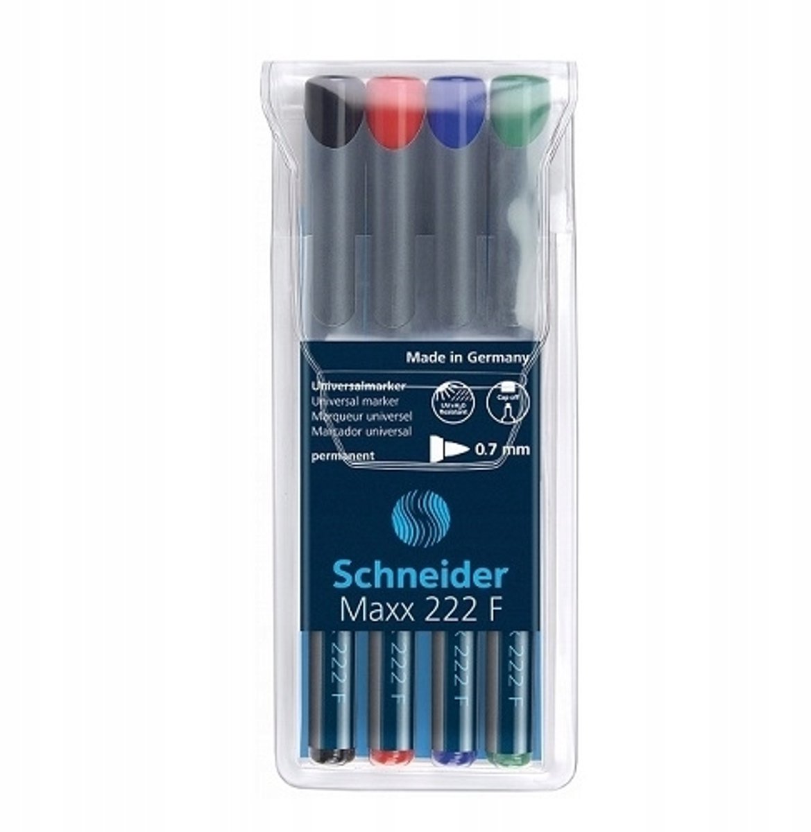 Schneider MAXX 222 F foliepen set, 4 kleuren, 0.7mm