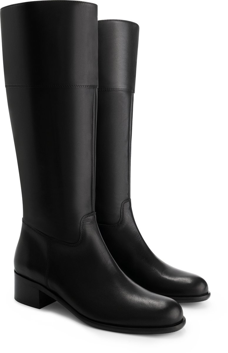 Jilsen Dames Laarzen Brede Schacht en Laarzen Brede Kuiten Anna in Zwart Kuitomtrek 44 cm, schoenmaat 42
