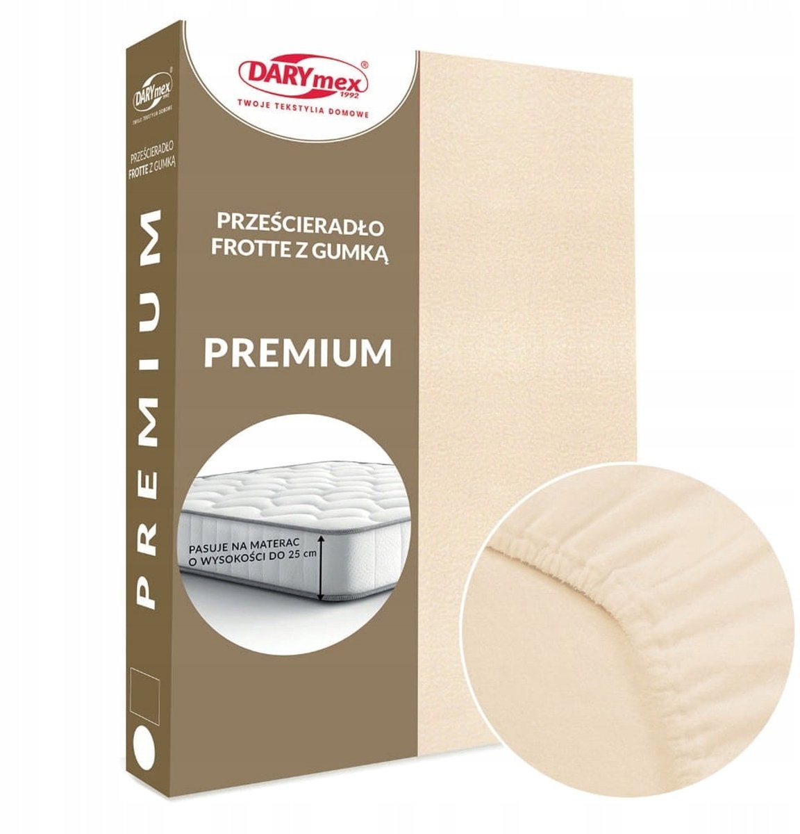 Hoeslaken Terry Premium 160x200cm Beige 200g - Zacht & Duurzaam