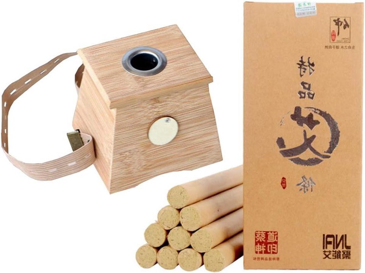 Natuurlijke Moxa Rolls voor Pijnverlichting en Spierontspanning - Chinese Alsem Moxibustie - Set van Moxa Rolls en Moxa Box