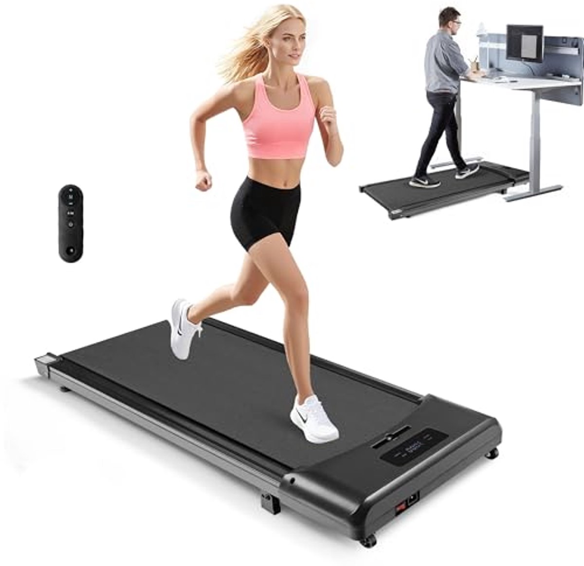 Stille en Compacte Loopband voor Thuis en Kantoor - Onder Bureau Treadmill met LED-Display en Afstandsbediening