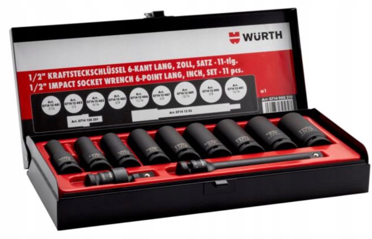 Wurth Hamerset 1/2" Lang 11 Delig