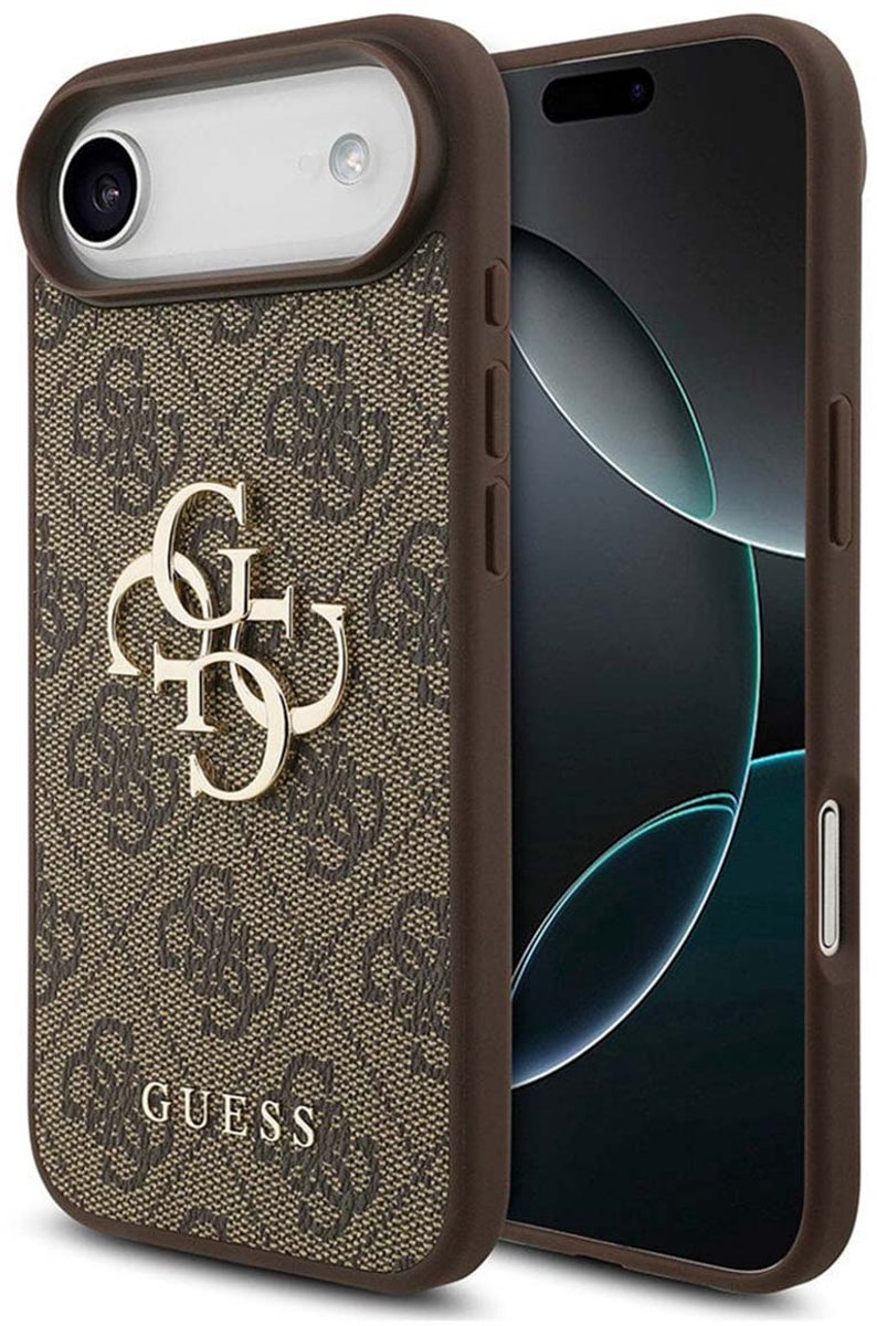 Guess Back Cover - iPhone 17 Air - Bruin - Slanke TPU-bumper - Goud Logo