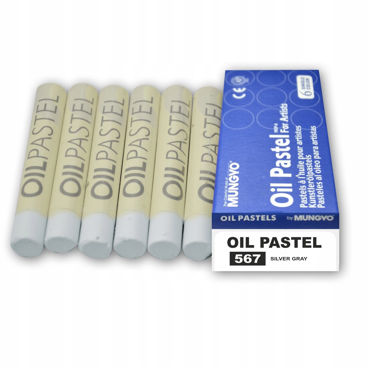 Mungyo Oliepastels Set - 6 Stuks - Zilverkleurig