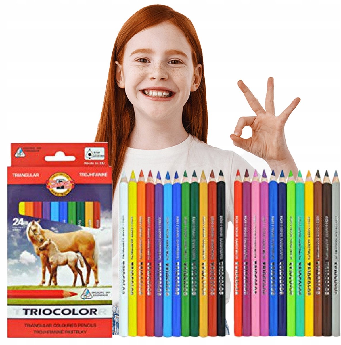 Koh-I-Noor Tricolor Potloden 24 Kleuren - Driehoekig
