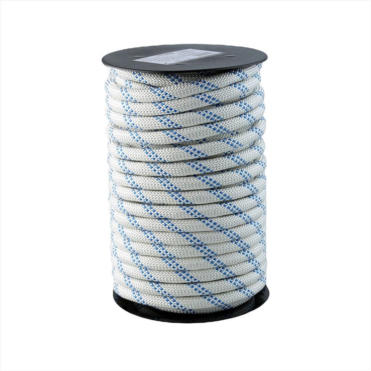 Gevlochten polyester touw – 25 m – 12 mm – Wit/Blauw