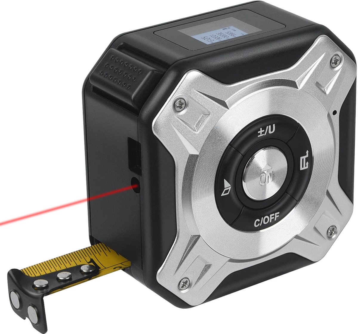 Rolbandmaat - 40 meter Digitale Laser Rolmaat - Afstandsmeter - Multifunctionele Rolmaat - Meetlint met Laser - 3 in 1 - Elektronisch Metrische Systeem - 5 MeterRoestvrij Meetlint - LED Display - Oplaadbaar