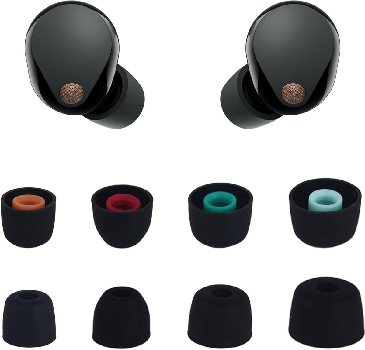 Allecto Plus - Siliconen Oordopjes voor Draadloze Oordopjes, Ruisonderdrukking, Geluidsverbetering, Comfortabel - Set van 4