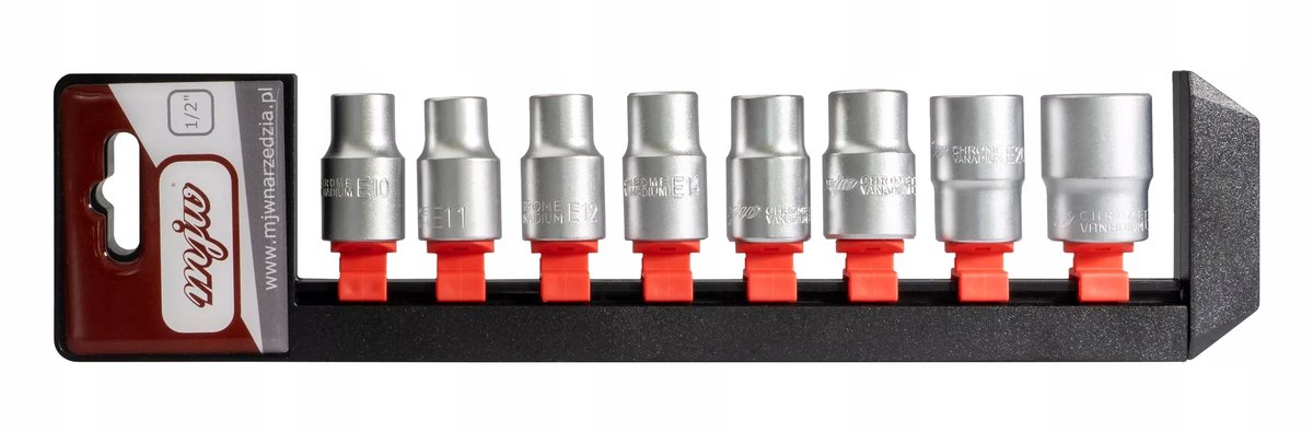 MJW 1/2" E-profiel dopset (8-delig)
