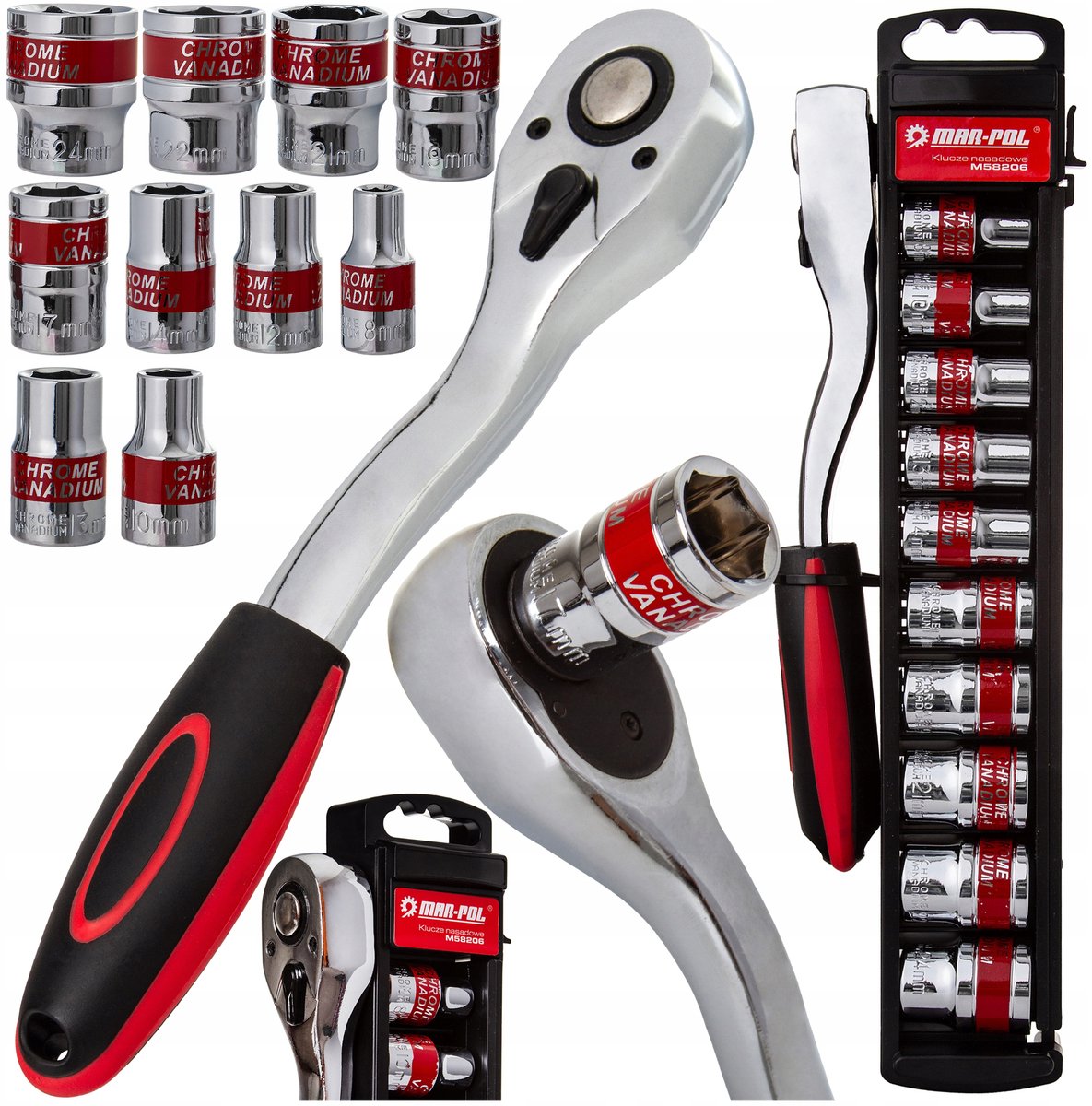 Dopsleutel Set 1/2" 8-24mm 11-delig met Ratel - Kwaliteitsgereedschap